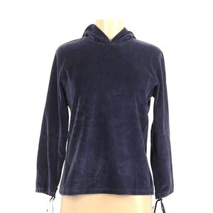 Gap Long Sleeve Y2K Velvet Velour Pull Over Hoodie Sweatshirt Size L